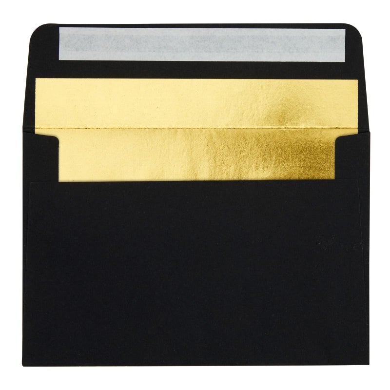 Paper Junkie A6 Black Envelopes with Gold Foil - 4.25 x 6.25 In, 50 Pack, 120 GSM - Peel & Stick Envelope Liner for Invitations, Greeting Cards & Photos - Image 4